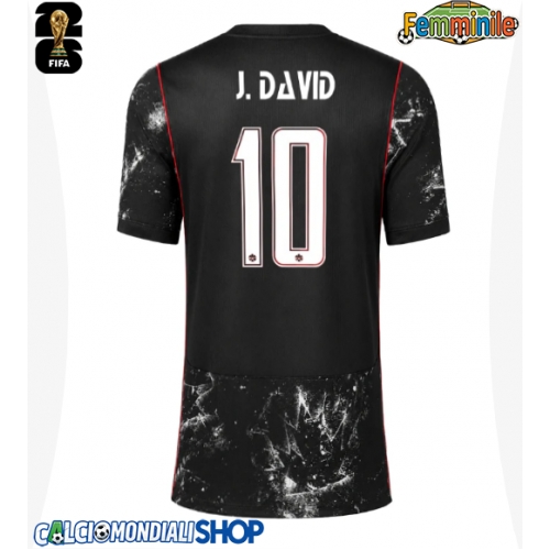 Maglie da calcio Canada Jonathan David #10 Seconda Maglia Femminile Mondiali 2026  Manica Corta